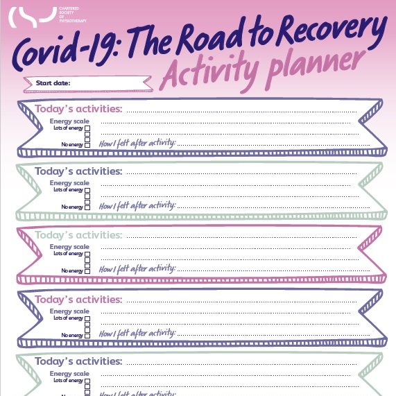 We have launched a #CovidRecovery hub with further advice and resources to support people recovering from Covid-19. 

Share the animation, link and resources with your patients: csp.org.uk/recovery