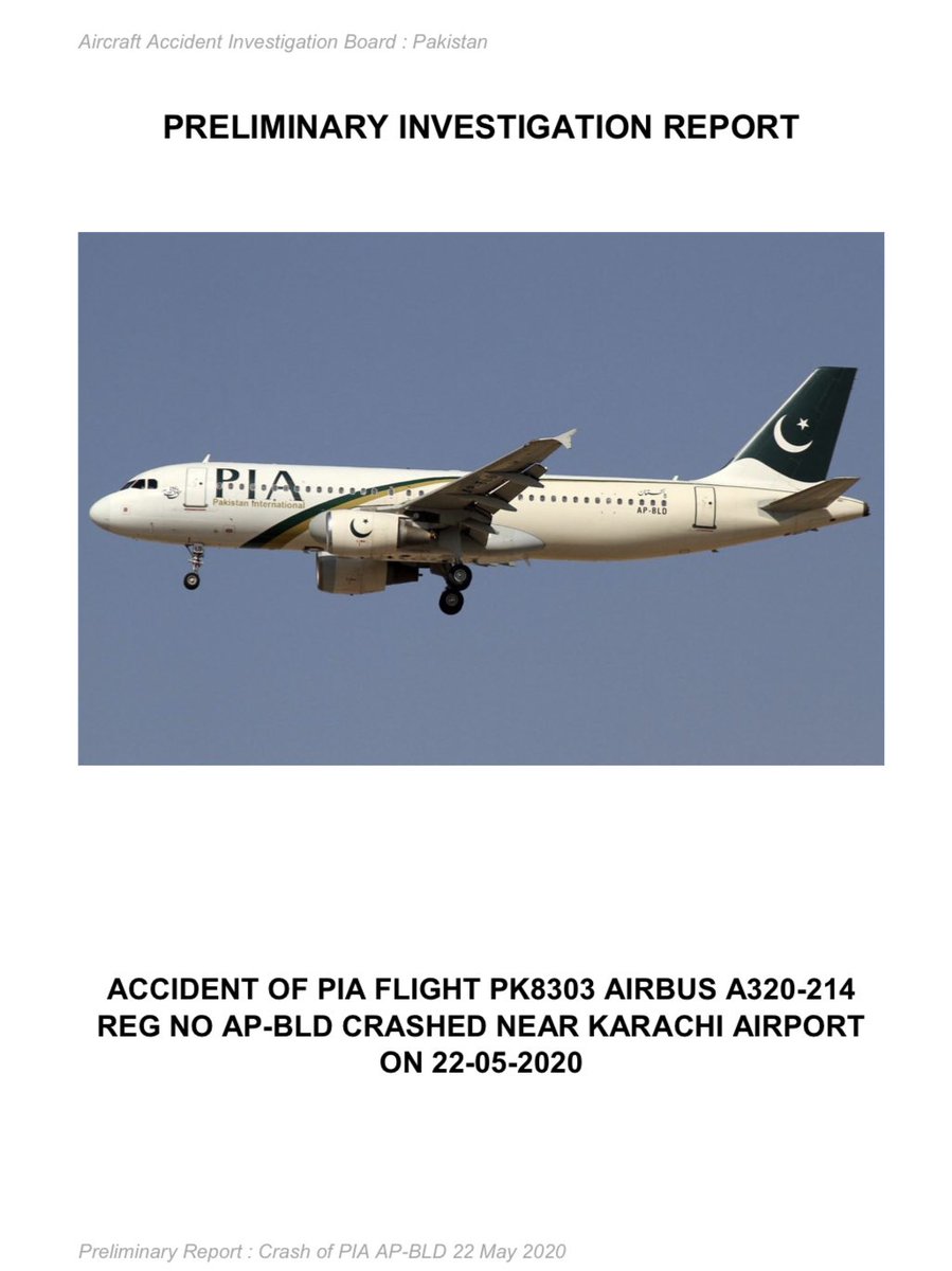 BEA_Aero's tweet photo. ⚠���@Airbus #A320 AP-BLD @Official_PIA / Preliminary report published by Pakistan’s AAIB. https://t.co/pUpL2vvOJQ https://t.co/Igs3dbUhM3