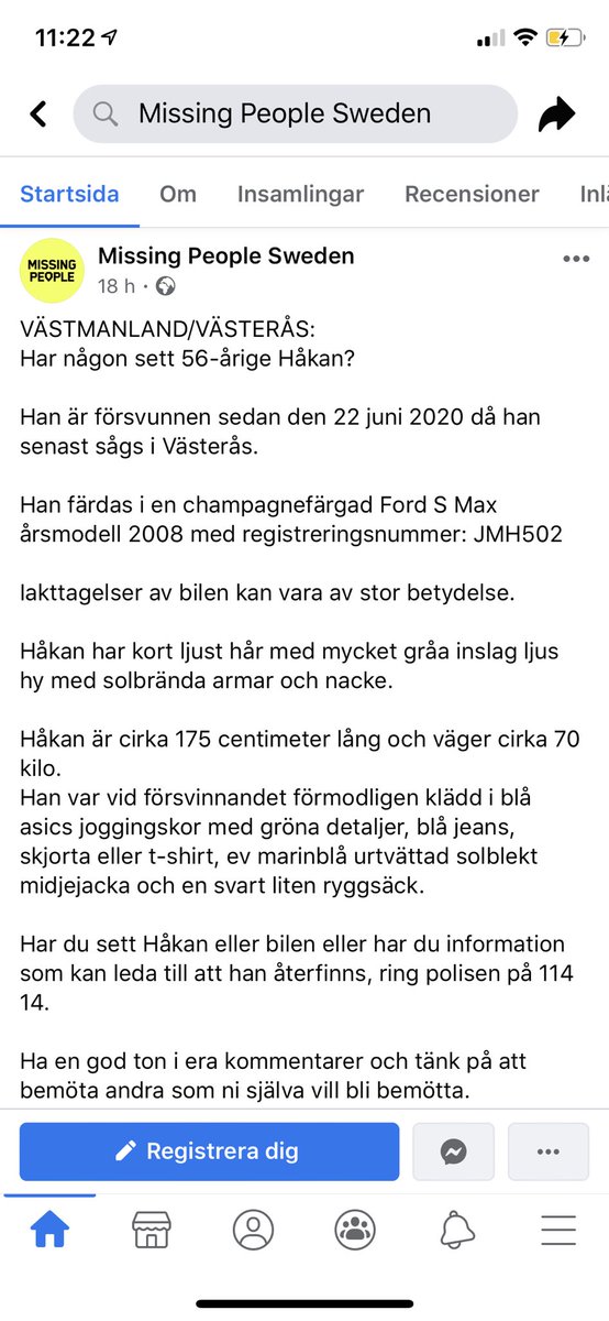 FridaPetterss0n's tweet image. Min pappa har varit borta i över 2 dygn nu. Sprid gärna vidare och håll extra utkik ❤️