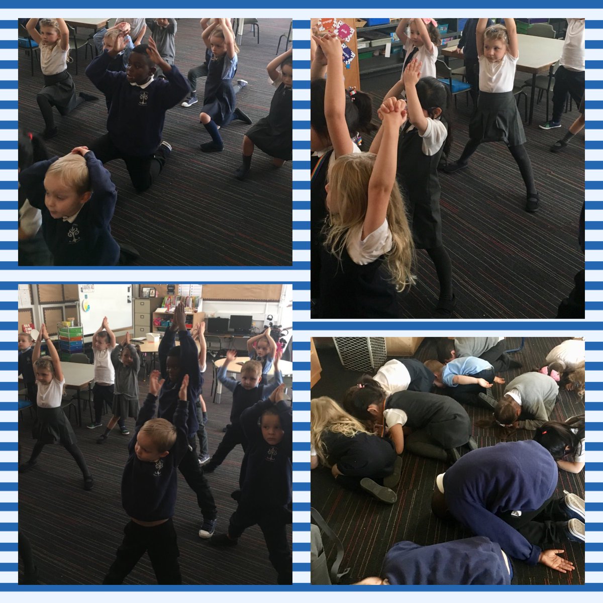 MrsKLamb1's tweet photo. 🌟 Blast from the Past 🌟 Yoga fun in Room 3 - stretching our bodies and calming our mind 🧘‍♀️🧘‍♂️ Thanks to @CosmicKidsYoga for playing such an important part in our first year at school! https://t.co/VvOUnaf9j8
