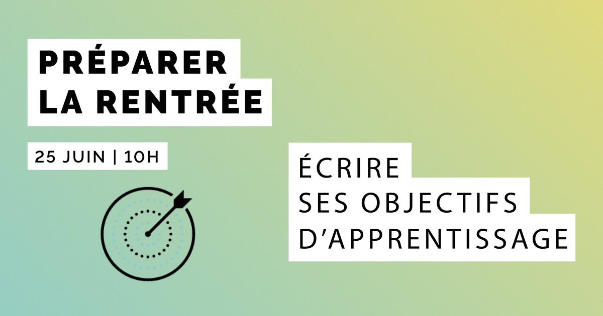 Le prochain webséminaire « Préparer la rentrée » portera sur les objectifs d’apprentissage
→ Rendez-vous demain sur ecampus.unicaen.fr/mod/bigbluebut…
