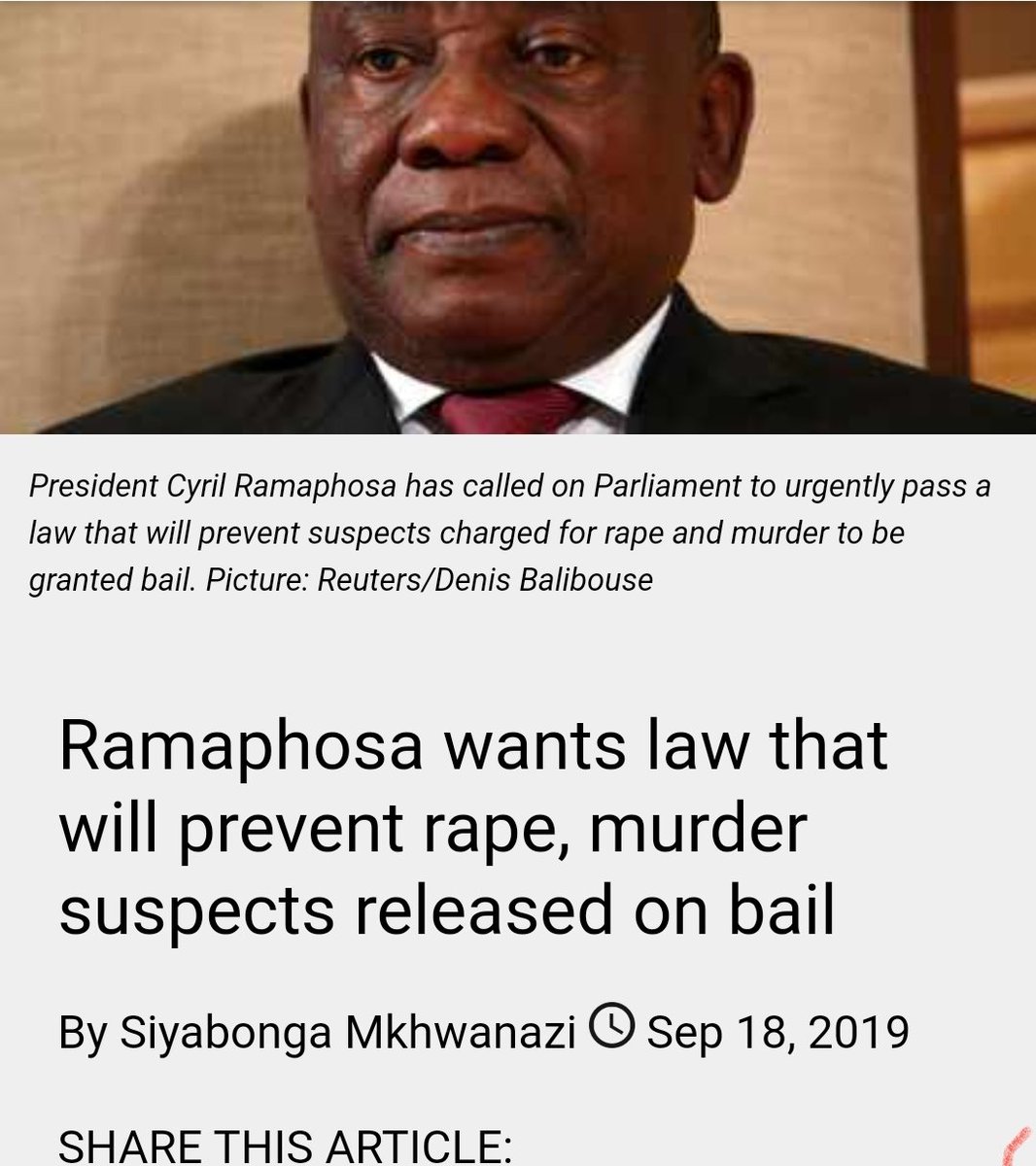 <a href="/iamSivN/">Siv Ngesi</a> I'm confused. After last years protests, Ramaphosa said no bail for people accused of GBV. 

But all the f***ers keep getting "denied bail" or "cant afford bail" etc why is it even an option if almost a year ago Ramaphosa said this last year AND now. Heres 2020 vs 2019.