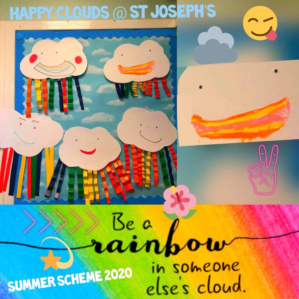 SamanthaWhann's tweet photo. @BelfastTrust Summer Scheme sharing their creative talents &amp; kind thoughts. Be a rainbow in someone else’s cloud 🌈 #BWell #Here4U #summerscheme #supportingkeyworkers #improvingworkinglives #KindnessMatters https://t.co/8kwufLqFux