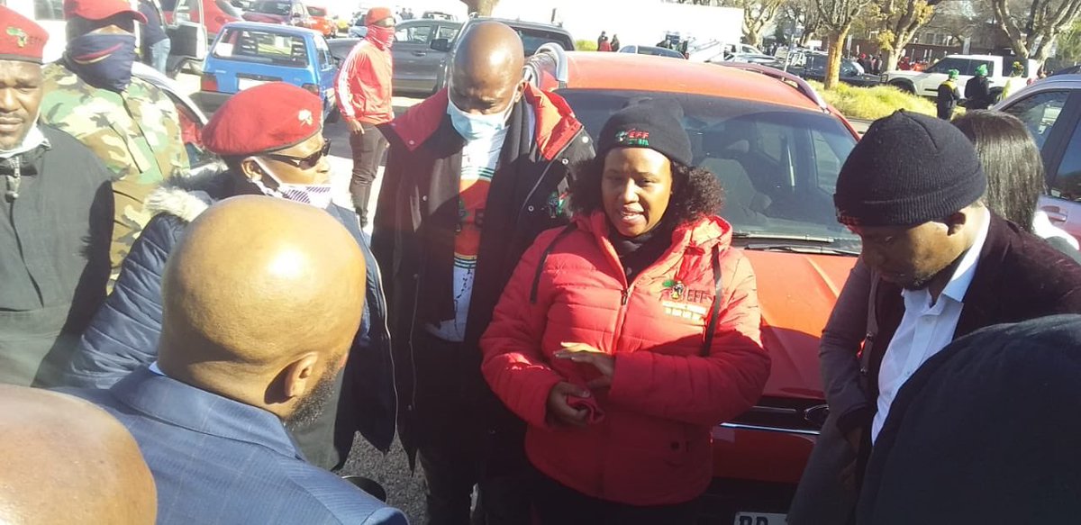 EdwinItani's tweet photo. Today the EFF attended the court appearance of Tshegofatso Pule’s murderer. Crime continues to be a challenge in our society &amp; cases of GBV have also been a cause for concern to us .We rally behind Pule’s family &amp; behind the families of other victims of violent crimes. https://t.co/7uPeG0GqvU