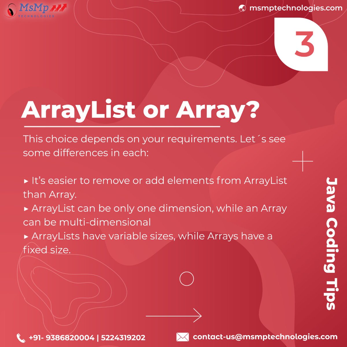 msmptech's tweet image. #javacodingtips
msmptechnologies.com