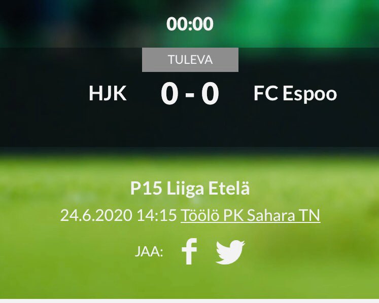 Pelikeli ☀️ ja ⚽️ pelipäivä tänään Töölössä kello 14:15.