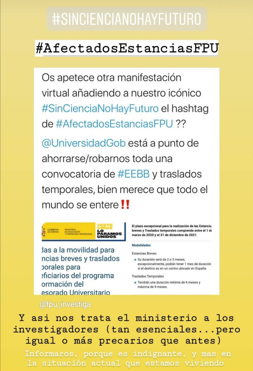 #SinCienciaNoHayFuturo #afectadosestanciasfpu