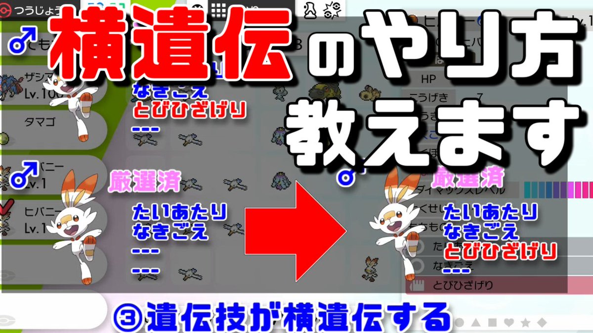 タマゴ 技 横 遺伝 ポケモン剣盾 タマゴ技遺伝のやり方 預かり屋で覚えさせる方法 ポケモンソードシールド