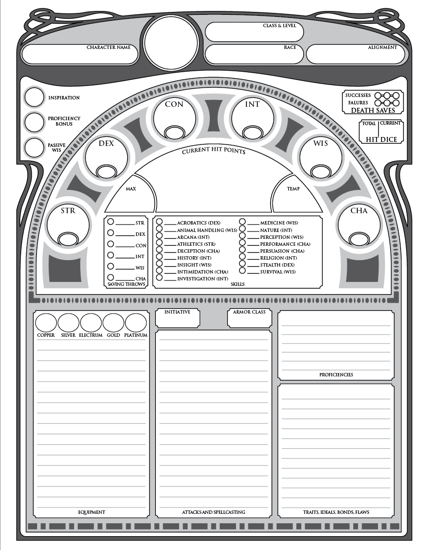 Carl Branding Graphic Design Jackgraham I Designed An Art Nouveau Styled D Amp D 5e Character Sheet That I Think Turned Out Pretty Well It S Accessible And Fun Hopefully A Balanced