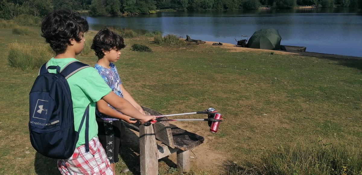 LKickers's tweet photo. It's going to be a hot one, so we headed out early today before making a start on our #homelearning. Bit of spontaneous science on the dangers of #nitrousoxide @KeepBritainTidy &amp; studying the latest stage of the crop cycle in the farmer's fields. And lots of cans, of course... https://t.co/2MDWoS3xtl