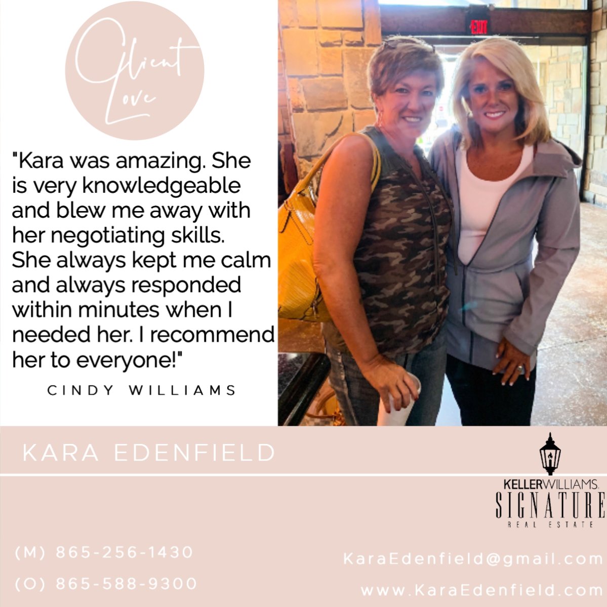 KaraEdenfield's tweet photo. They say great business is built on friendship. How blessed I am to be close friends with so many of my customers, like Cindy. Love her to pieces!
#bestcustomerever #realestate #knoxrealtor #knoxvillerealtor #cindysmygirl #lovethatgirl #loyalty #kwsignature #karaedenfieldhomes… https://t.co/d4iEQI0uLV