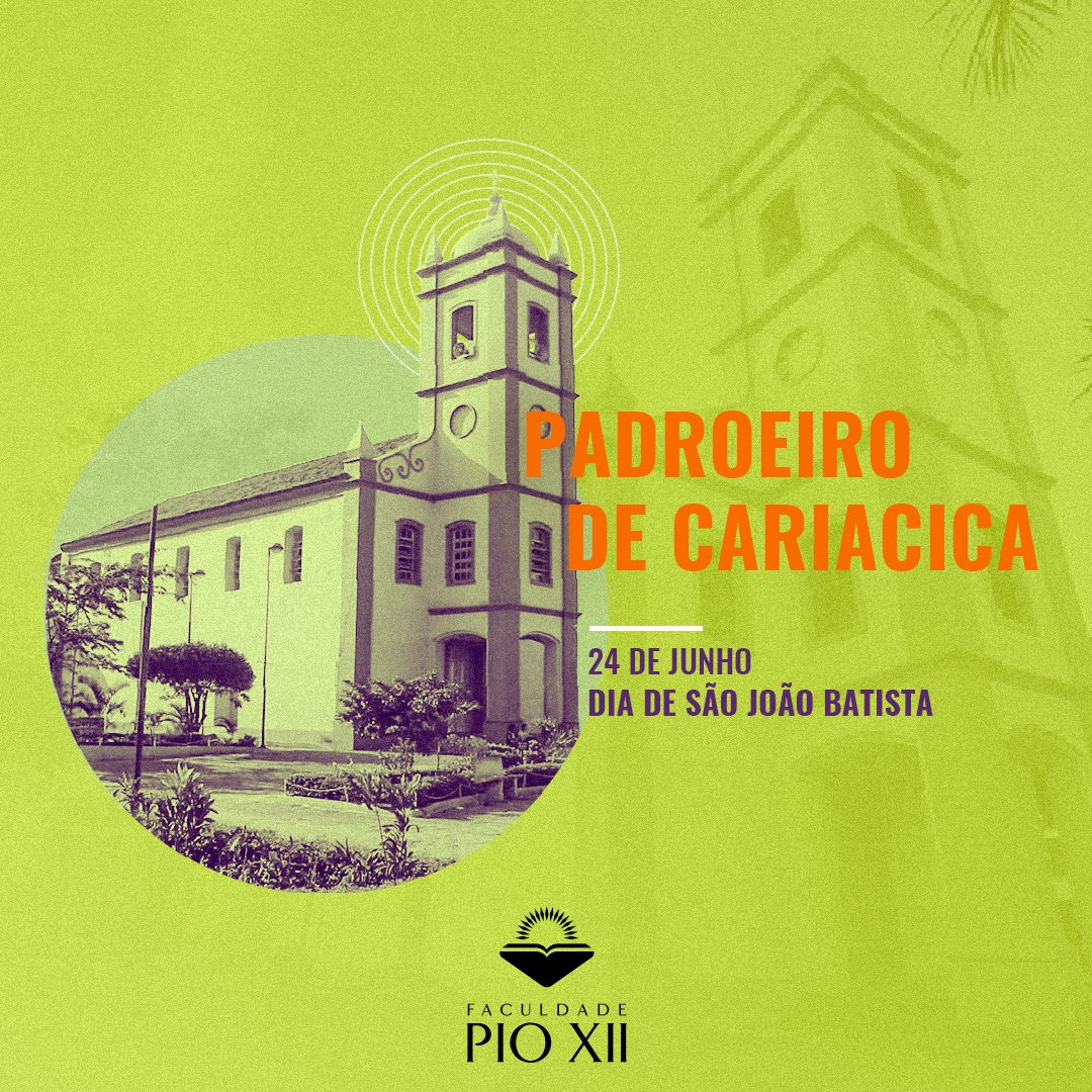 faculdadepioxii's tweet photo. Cariacica comemora no dia 24 de junho o dia do padroeiro da cidade, São João Batista.

#cariacica #padroeiro #feriado #sãojoãobatista #igrejacatólica
#estamosjuntos #pioxii #ensino #qualidade #educação #futuro #objetivos #metas #planos #vaipassar #tradição #excelencia https://t.co/hoauoLbPwI