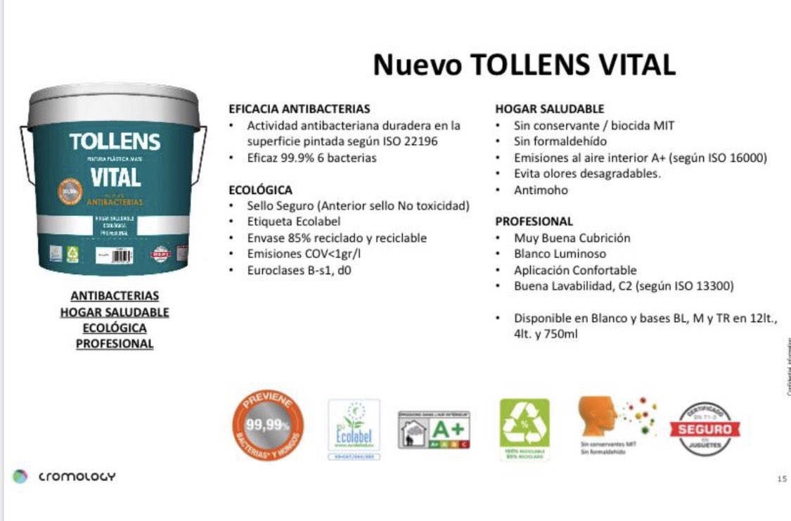 PINTURA ANTIBACTERIAS TOLLENS VITAL
A partir del lunes día 29 en nuestras tiendas,
Gran oferta lanzamiento, no te la puedes perder.