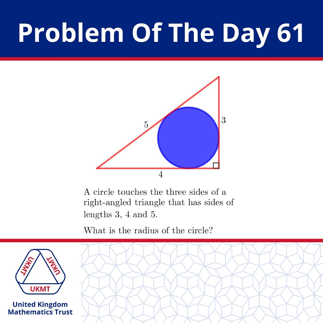 UKMathsTrust's tweet photo. It's even hotter today 🌞...is this Problem of the Day even harder❓

#ukmt #ukmathstrust #problemoftheday https://t.co/OD7Rjj8vdq