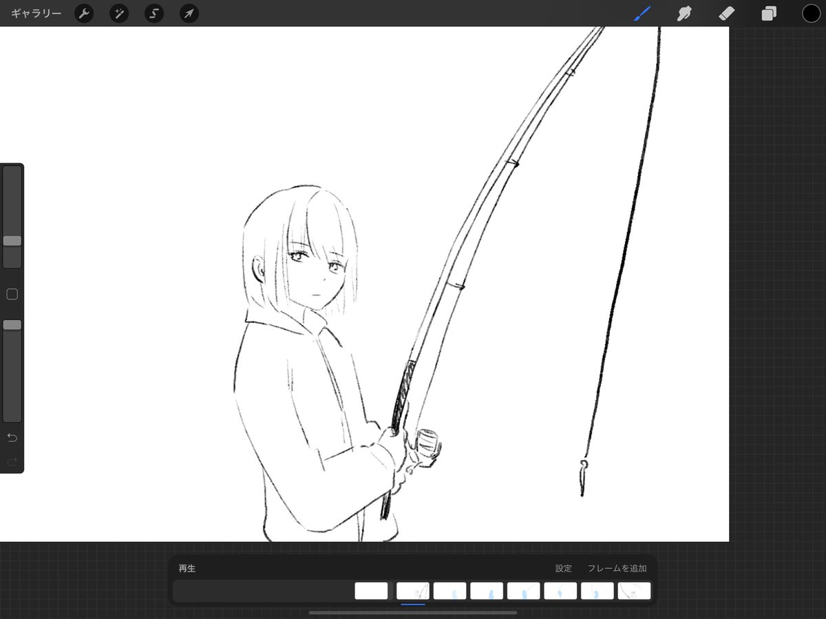 課題で描いてる女の子かわいい 