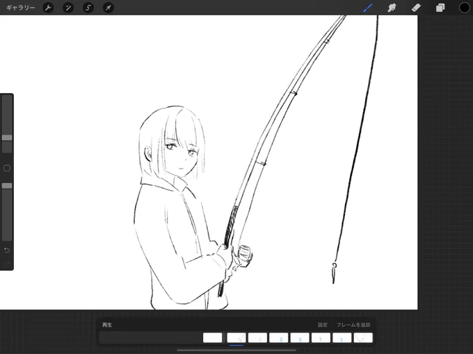 課題で描いてる女の子かわいい 