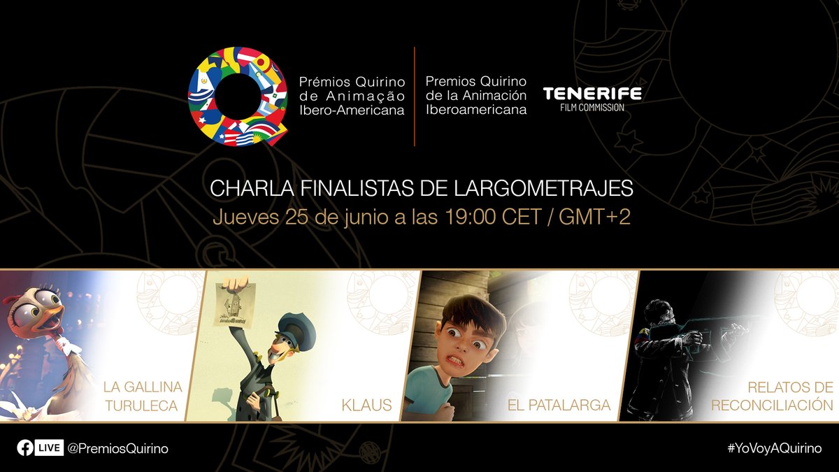 📣Mañana nos vemos para la última charla de finalistas del #MesQuirino, en la que contaremos con nuestros finalistas a mejor largometraje  🙌🙌 #YoVoyAquirino

🕐⠀⠀19:00 CET / GMT+2
🕐⠀⠀18:00 Tenerife
🕐⠀⠀14:00 Buenos Aires
🕐⠀⠀12:00 Bogotá