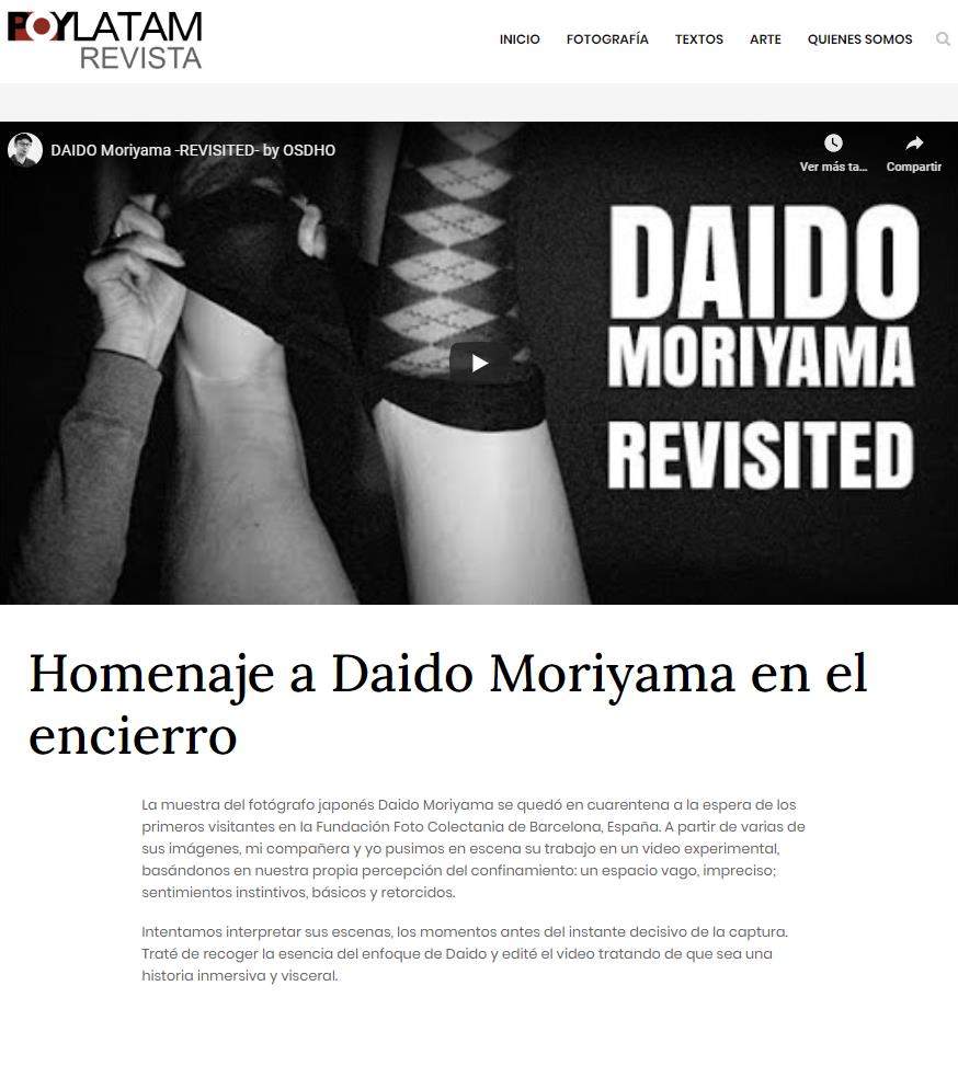 Mi corto experimental, #DaidoMoriyama Revisited, ahora en Revista <a href="/POYLatam/">POY Latam</a> Latam. Consulta el lindo proyecto; "Postales del corona virus", aquí abajo.

revista.poylatam.org/revisitando-a-…