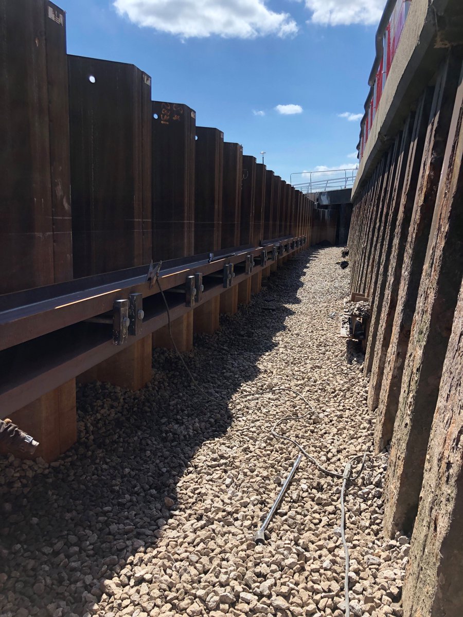 First set of wailings in place for BAM at Victoria Pier in Hull.