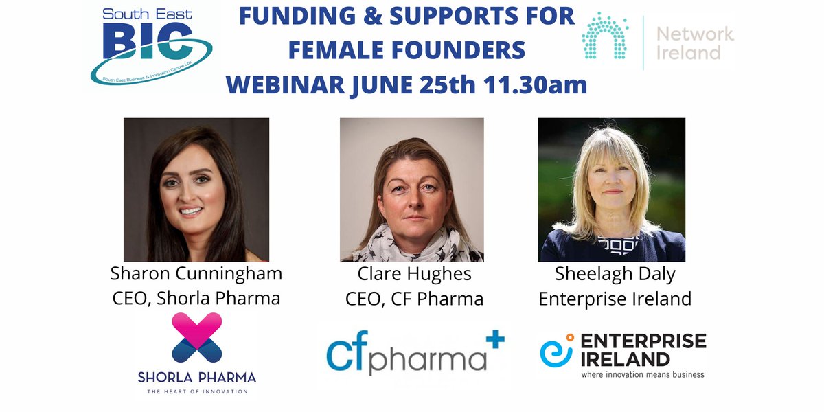 propelorbic's tweet photo. Have you booked your spot on our 'Funding &amp; Supports for Female Founders' webinar tomorrow Thurs at 11.30?? Join us with @sharcunningham #ShorlaPharma, Clare Hughes @cfpharma @telenostic &amp; @SheelaghDaly @Entirl @EI_HPSU. Book here https://t.co/5jlJ6e5dav https://t.co/wgEPsIgKih
