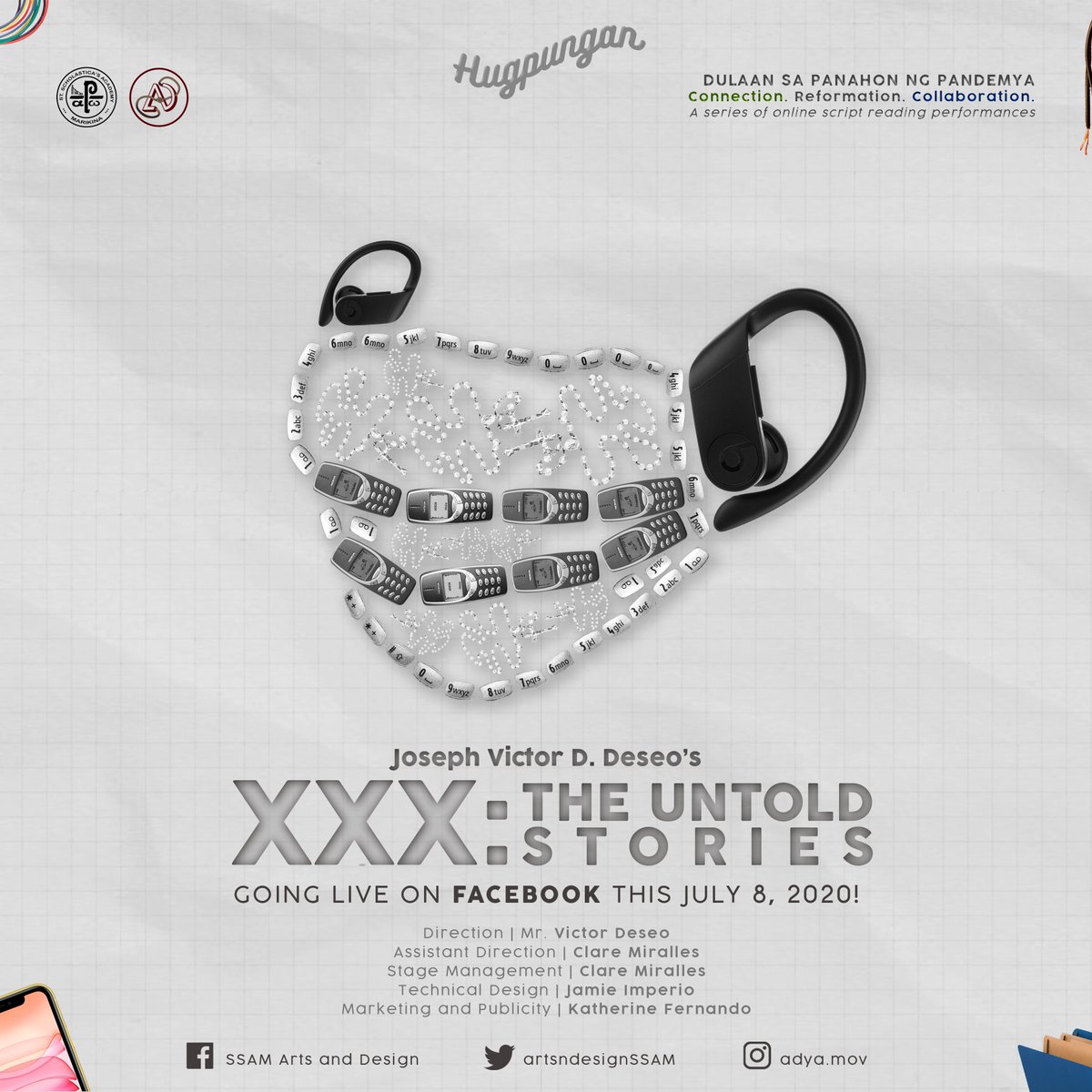 artsndesignSSAM's tweet photo. π #ADYAProductions presents
Joseph Victor D. Deseoβs
XXX: THE UNTOLD STORIES
An online script reading performance under
HUGPUNGAN: DULAAN SA PANAHON NG PANDEMYA
Going LIVE on Facebook this JULY 8, 2020 | 7:30 PM!
#ADYAOnline
#ADYAHugpungan π
#ADYAXXXβ
#PhilippineTheatre https://t.co/2zVEPHYrrN