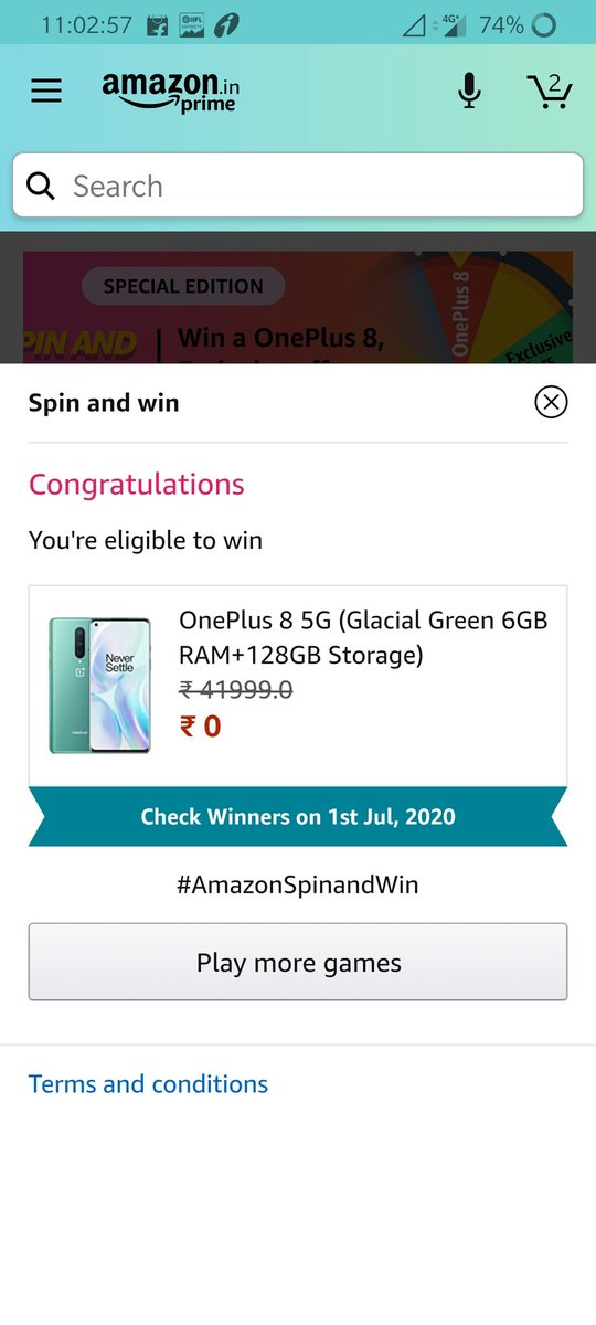mebmb1234's tweet photo. #AmazonSpinandWin https://t.co/3WmMECVhTF