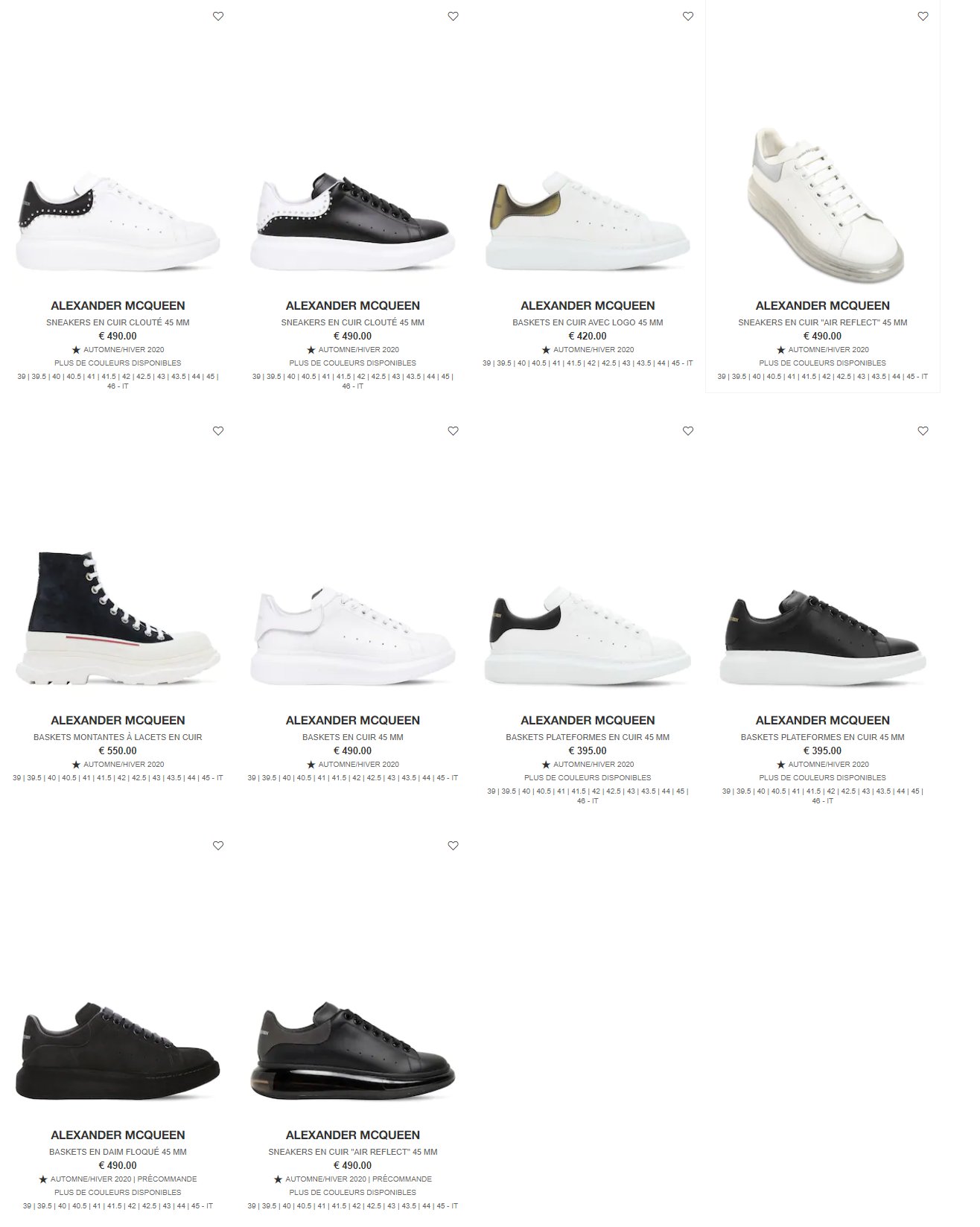 Alexander McQueen Sneakers White - 43