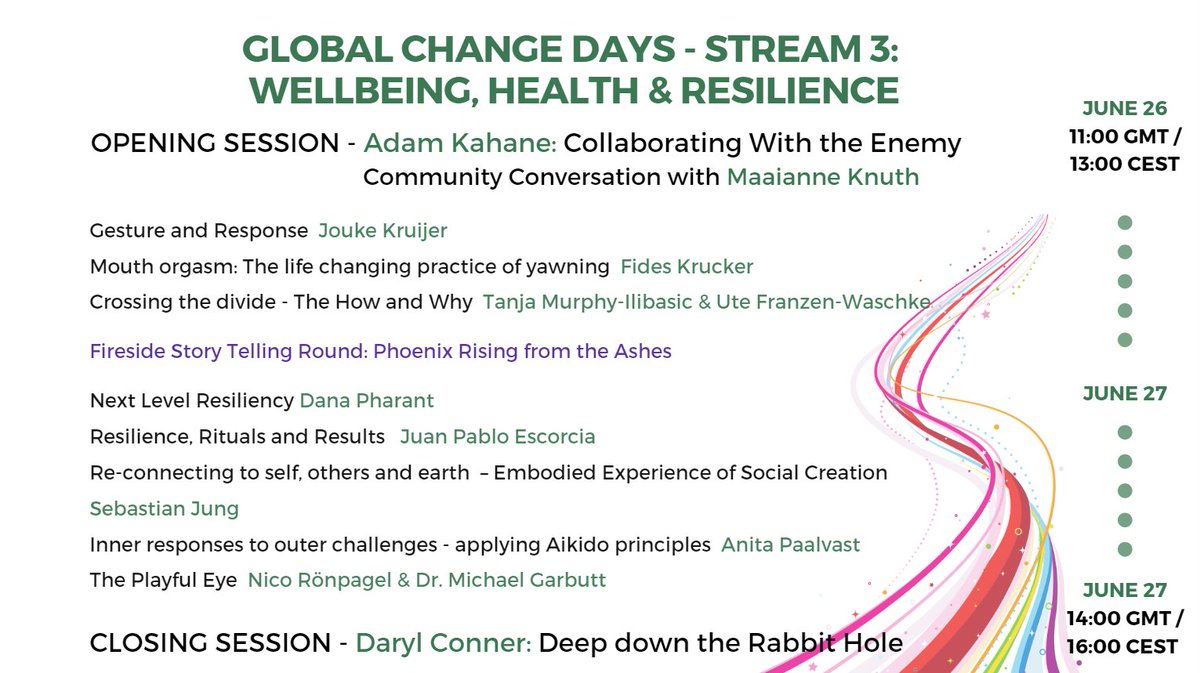 🔹Global Change Days 2020 start this Friday!🔹

🔸a 24-hr event on June 26/27 spanning the globe
🔹including over 40 workshops + interactive sessions
🔸Get inspired. Get equipped. Get connected. 
🔹globalchangedays.com #gcd2020 #changemaking