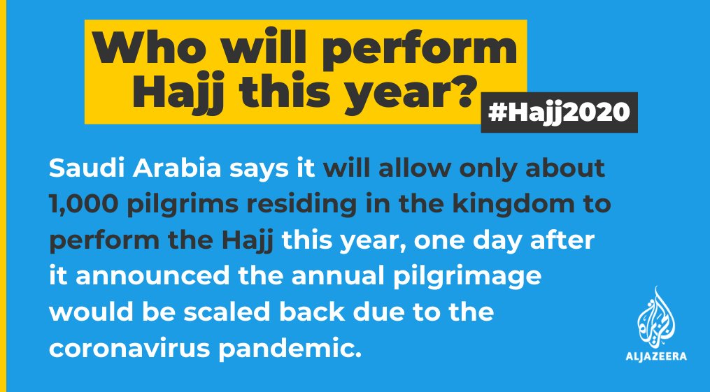  #Hajj2020: Who will perform Hajj this year?Saudi Arabia’s Hajj ministry said the ritual would be open only to individuals of various nationalities residing in Saudi Arabia  https://aje.io/6rx3j&nbsp;