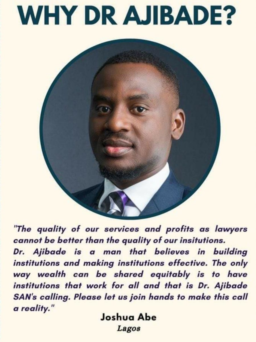 Tunde2008's tweet photo. Africa's young professionals will prosper if African institutions are strong. The legal profession in Nigeria will thrive if its institutions (the courts, the National Judicial Council, the Nigerian Bar Association, etc) work together to provide a better future for young lawyers. https://t.co/oG2n8DR6qI