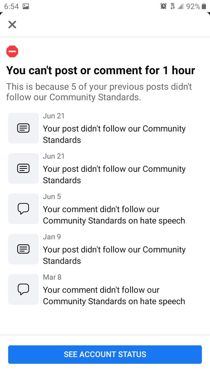 JohnMarra2's tweet photo. I get this on Facebook because I posted I'm against the protest that's hate speech. But the other side could say anything they want against our great president Riot and throw stuff at a law enforcement we live in a backwards world https://t.co/9E0lPNrD0H