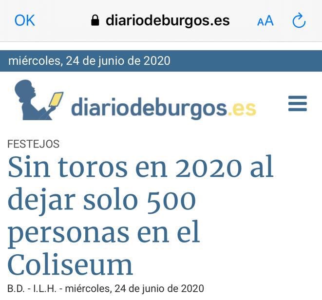 75/100 ????? No es más que el 5/100. La primera en la frente... alegan que es recinto cerrado multiusos. La pregunta es... HABRÁ BALONCESTO ??? ————————————
<a href="/Aytoburgos/">Ayuntamiento de Burgos</a> <a href="/tauroemocion/">Tauroemoción</a> #toros #tambiensomoscultura #laculturanosecensura #sialostoros #tauromaquia #cultura
