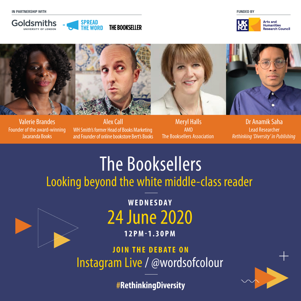 And we have begun! Head over to  @wordsofcolour on IG Live for Day 2 of  #RethinkingDiversityWeek for our next talk: Looking Beyond the White Middle Class ReaderSpeakers:  @valrey  @bertsbooks  @MerylHalls  @BAbooksellers  @Anamik1977
