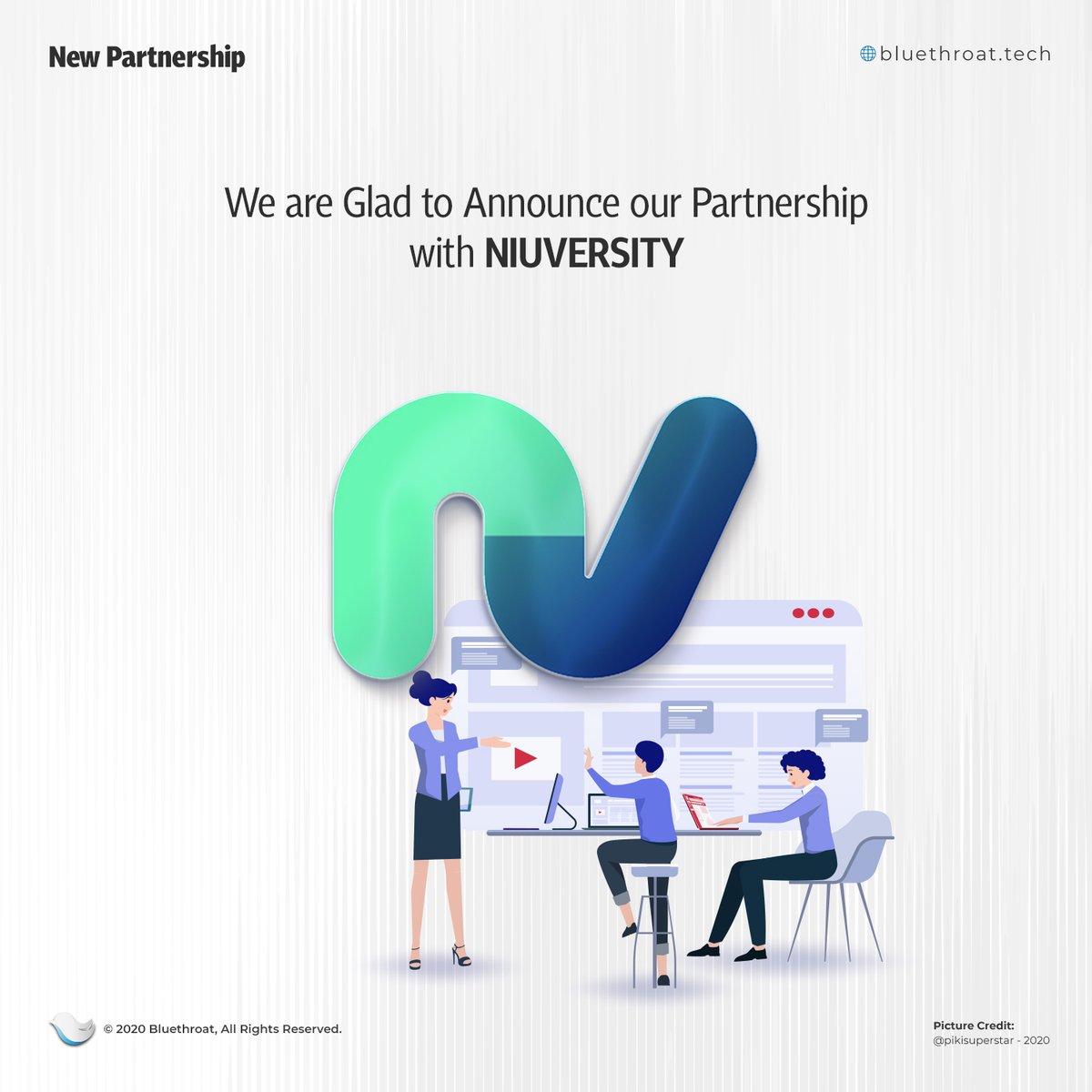 bluethroatmena's tweet photo. We are super excited to announce our new partnership with Niuversity in the field of Education Consulting &amp; Training Services.

#NewPartnership #Bluethroat #Niuversity #Education https://t.co/hQFyRsGnOn