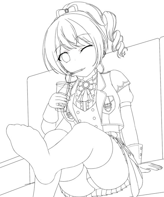 まだ線画なのに既に若干しんどい(›'ω`‹ ) 