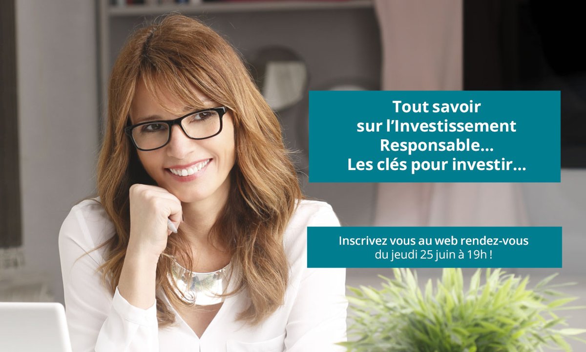 [💻 #Webinaire #Webrdv]
J-1 avant la #webconférence ➡ « Tout savoir sur l’Investissement Responsable…Les clés pour investir… » en compagnie des experts d’<a href="/Amundi_FR/">Amundi</a> et de <a href="/Cpr_Am/">CPR Asset Management</a>.
Dernier jour pour s’inscrire 👉 ow.ly/dIsH50Acnau