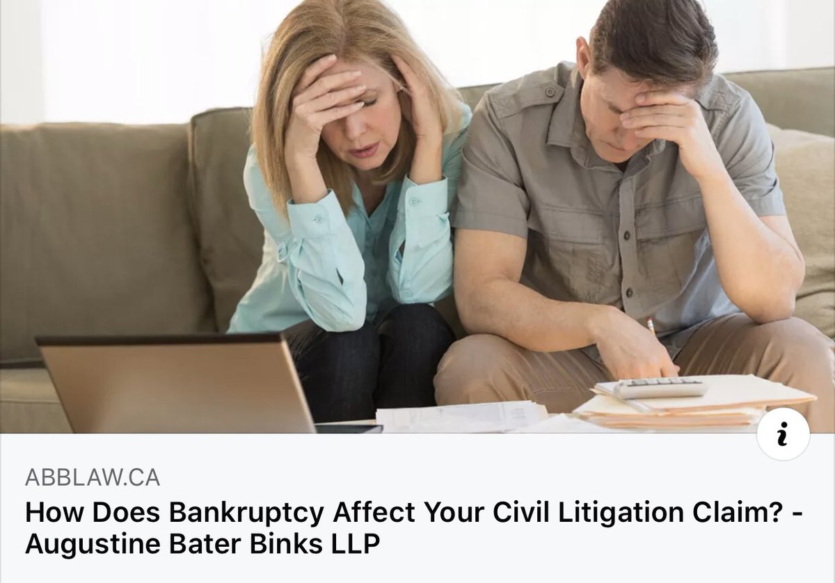 Learn all about how bankruptcy could affect your civil litigation claim: 

abblaw.ca/news/how-does-…

#personalbankruptcy
#civillitigationlawyers
#ottawalitigationlawyers
#litigationlawyersottawa
#civillawyersottawa