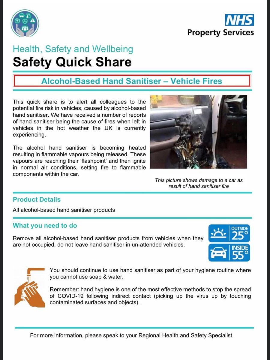 Competent_Clean's tweet image. With temperatures soaring this week this is a great alert from NHS Property Services. Stay safe in everything your do everyone.