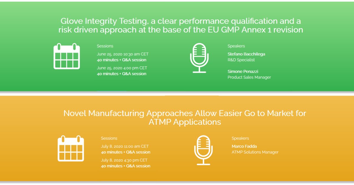 comecer_group's tweet image. Don’t miss our upcoming live webinars:
🗓 June 25, 2020 - Info and registration →ow.ly/D8qM50AfggC

🗓 July 8, 2020 - Info and registration→ow.ly/U0nZ50AfggD
#Pharma #GloveTesting #RegenerativeMedicine #ATMP #Biotech