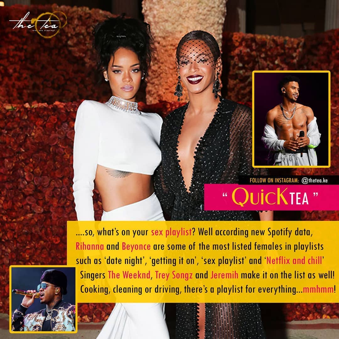 UTDErasto's tweet photo. #Quicktea #Rihanna #Beyonce #Jeremih #TheWeekend #Spotify Sip and make sure you follow @TheTeaKe on Instagram and Twitter. That's the tea with @CateSidede #CorruptLavingtonChurch #TheTeaKe #WednesdayThoughts #WednesdayWisdom https://t.co/X1kS0GQzpW