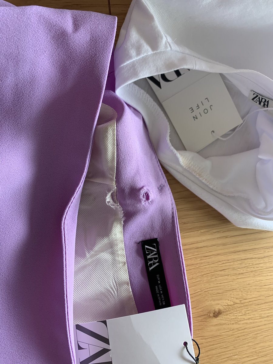 Isa_smohedano's tweet photo. Hola @ZARA Os compro online habitualmente sin problemas, pero hoy me he quedado preocupada al recibir una falda rota y camiseta manchada de maquillaje 😳 ¿Qué ha podido pasar? https://t.co/2TZB3aGw0p