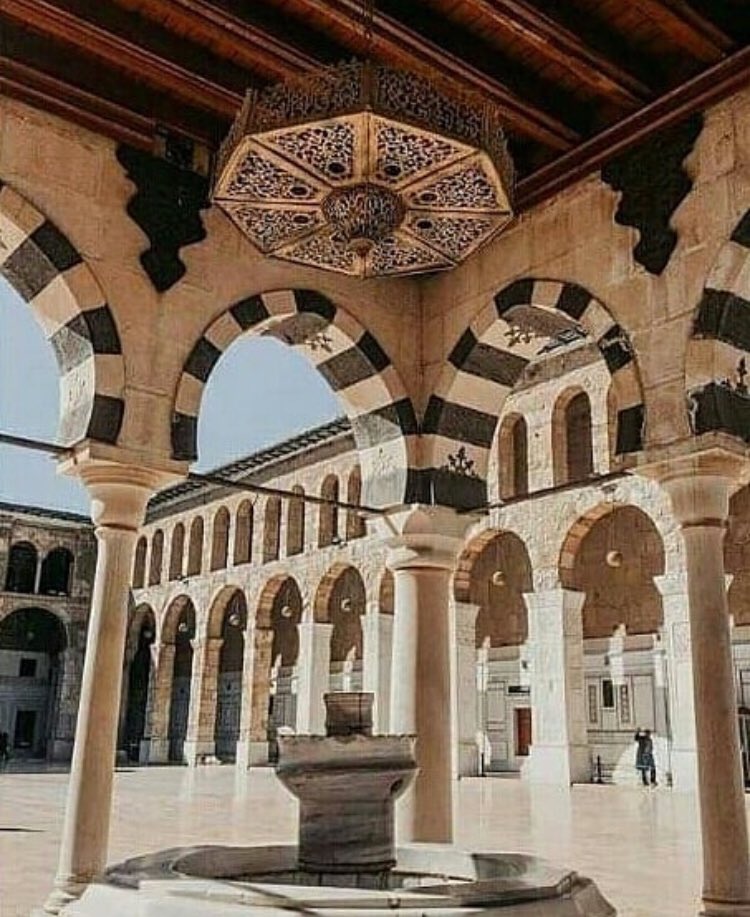 Horseshoe arch is the emblematic arch of Islamic architecture.The first Muslim adaptation and modification of the design of the arch occurred in the invention of the horseshoe type. This was first employed in the Umayyads Great Mosque of Damascus (706-715)Mosque images