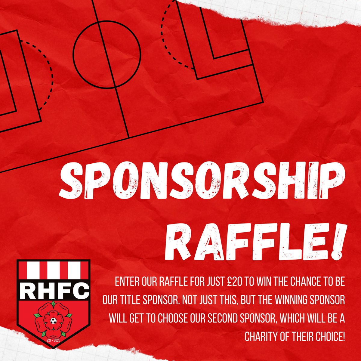 ‼️Calling all businesses‼️

We are running a raffle for the opportunity to be the title sponsor of the club!
For just £20 per ticket, you can be our title sponsor and pick our second sponsor, which will be a charity of your choice!

Get in contact for further details!
#RHFC