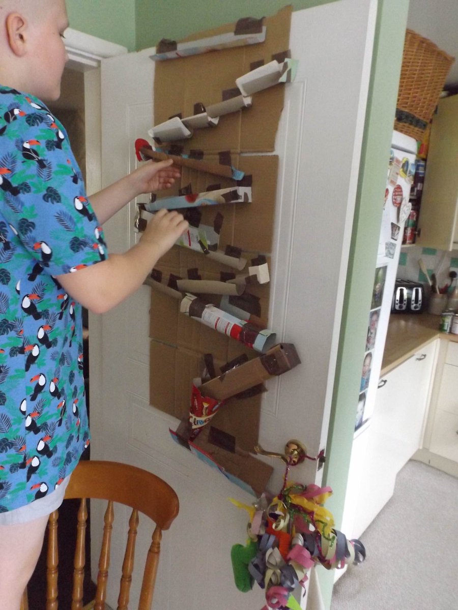 burlingtonjnr's tweet photo. Class 13 have been doing a great job of making a 'marble run'- check out this brilliant example created at home @JDF #engineeringhabitsofmind #resilient #problemsolving #innovative https://t.co/Oo0VIeQLLT