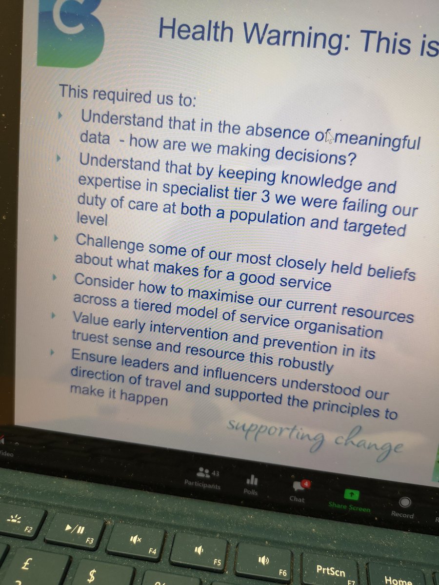 Really enjoyed learning about The Balanced System this morning with @BettComCICMarie Love this slide in particular from from @NatLeadAHPCYP 👌 Even within independent practice, so important that we try to work across the 5 strands at universal targeted and specialist levels.