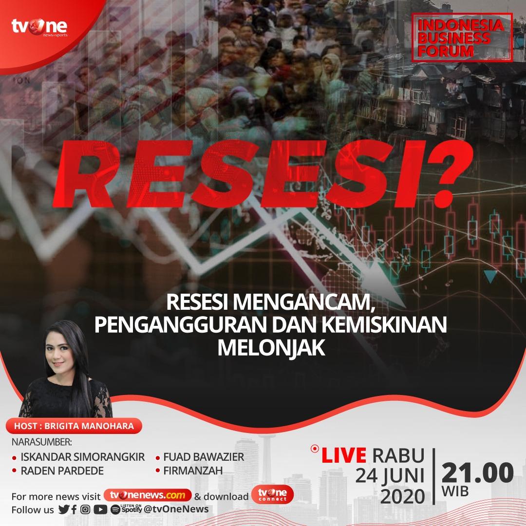 IBFtvOne's tweet image. Ekonomi RI terancam masuk jurang resesi akibat virus corona. Pengusaha kehabisan nafas, PHK tak terelakkan.Dampaknya pengangguran&amp;amp;kemiskinan melonjak.Mampukah program pemulihan ekonomi  menyelamatkan ekonomi RI?@tvOneNews cc @karniilyas
