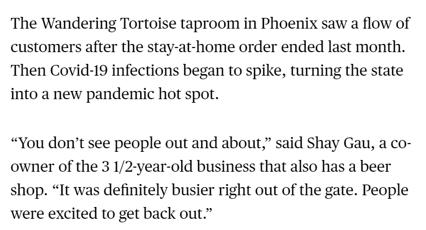 And definitely read  @artdetective and  @msasso on the businesses in virus hot spots, starting to see signs of behavioral changes among customers getting anxious about cases  https://www.bloomberg.com/news/articles/2020-06-24/in-virus-hotspots-businesses-sweat-return-of-consumer-jitters?sref=vuYGislZ