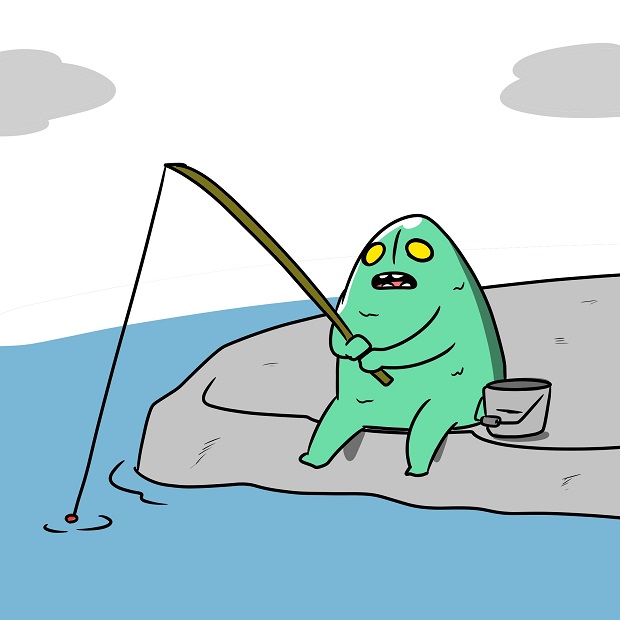 「半魚人の中にも狩りが上手い者と下手な者がいる 」|Mr.Aのイラスト