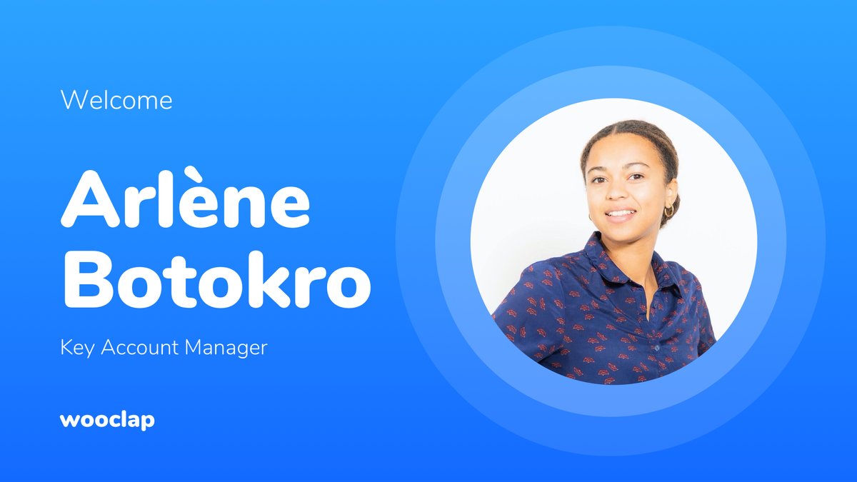 wooclapFR's tweet photo. Une nouvelle semaine, un nouveau membre chez #Wooclap !
L’équipe Wooclap est très fière d’accueillir Arlène Botokro, Key Account Manager chez Wooclap ! Arlène rejoint l’équipe de @fab_maurin au bureau de Paris 👏
Bienvenue dans la #Wooteam Arlène 👋 https://t.co/h4l1ugsSRD