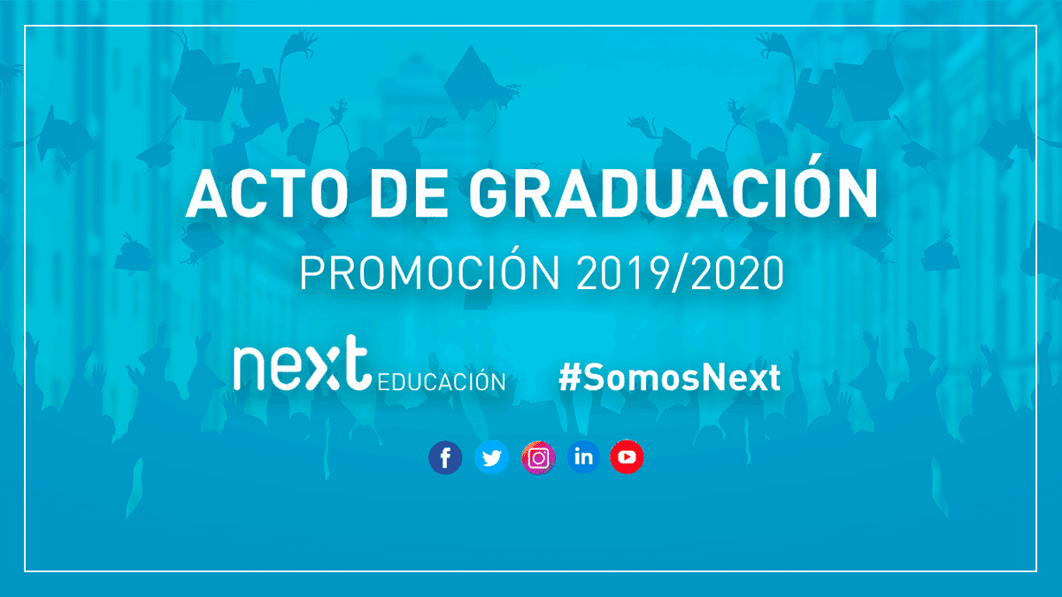 Nextibs's tweet photo. 🧑‍🎓¡Mañana nos graduamos! Acto de Graduación de Next Educación, promoción 2019-2020.
👉17:00 h. (España): Másteres de #Comunicación #Marketing
👉19:30 h. (España): Másteres de #Ciber #BigData #MIB #MICAE #Turismo
Síguela en directo en https://t.co/U2W6SvAaFr
#SomosNext https://t.co/lv1e2J531v